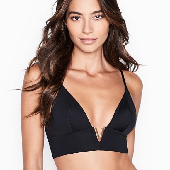 NWT VICTORIAS SECRET VERY SEXY PLUNGE STRAPPY SWIM SUIT BIKINI TOP BRALETTE XS - Picture 2 of 2